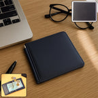 Slim bi-fold wallet for men with elegant gift box packaging