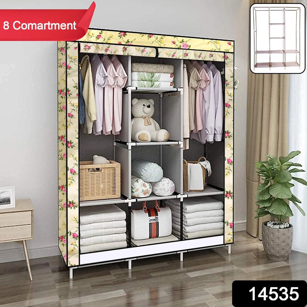 Foldable fabric storage wardrobe ideal for small spaces