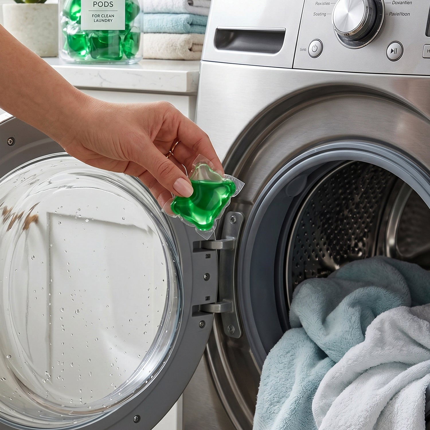 25 count pack of plant-based laundry pods for home use
