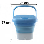 Compact folding washing machine, ideal for efficiently cleaning baby clothes.