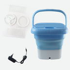 Close-up of the Mini Portable Washing Machine control panel and lid, highlighting touch buttons.