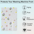 Top load washer covered with full body printed protective fabric cover