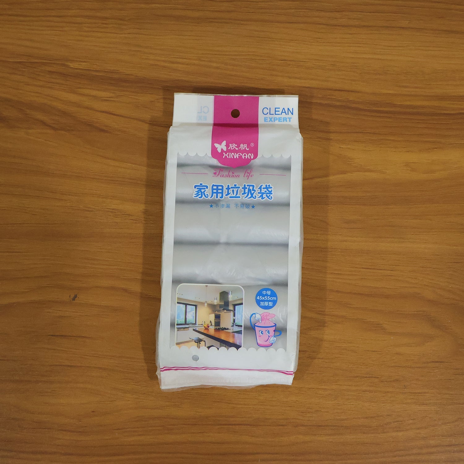 In-use garbage bags for waste disposal at home or office