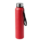 Reusable red stainless steel water bottle suitable for outdoor use