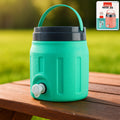 Front view of insulated water jug 4L with sturdy handle