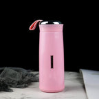 400ml pink glass water bottle for hot and cold drinks
