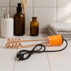 Electric immersion water heating rod with shockproof handle