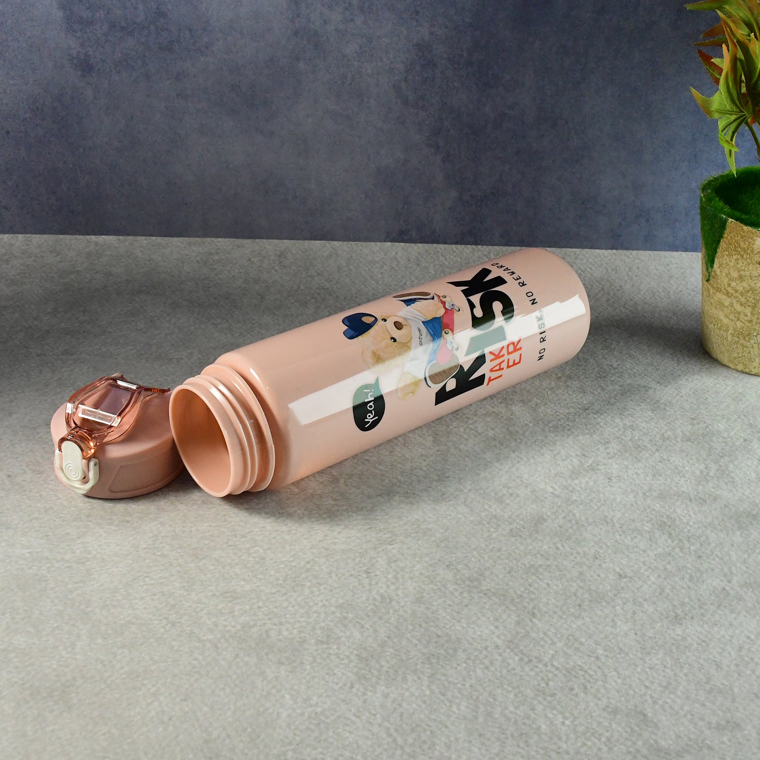 Versatile cartoon printed water bottle set suitable for school and travel