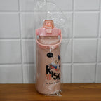 Lifestyle image showing cartoon printed leakproof water bottle set in use
