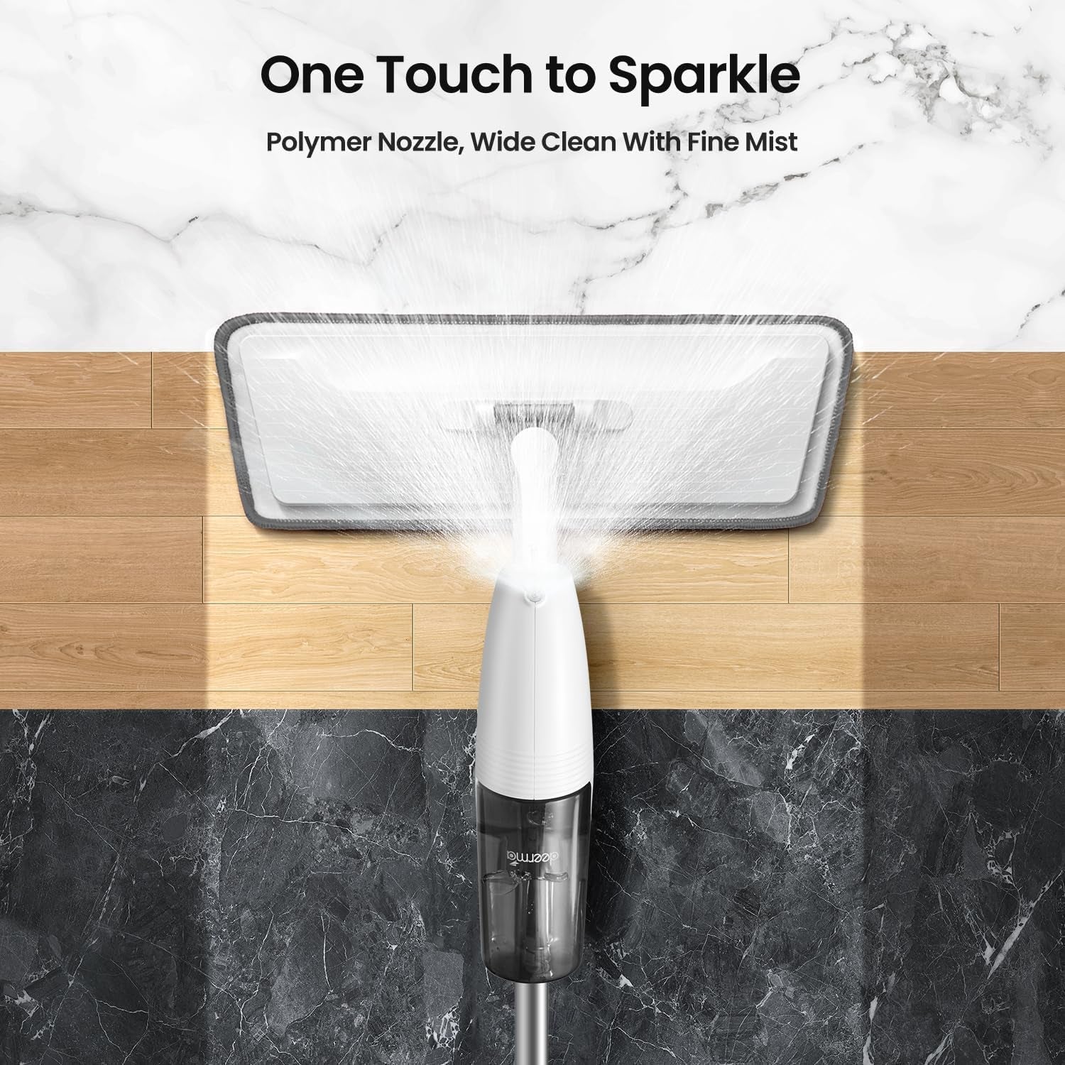 Floor cleaning spray mop with microfiber pad for quick home cleaning