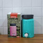 Insulated water jug in use during outdoor picnic maintaining cool drinks