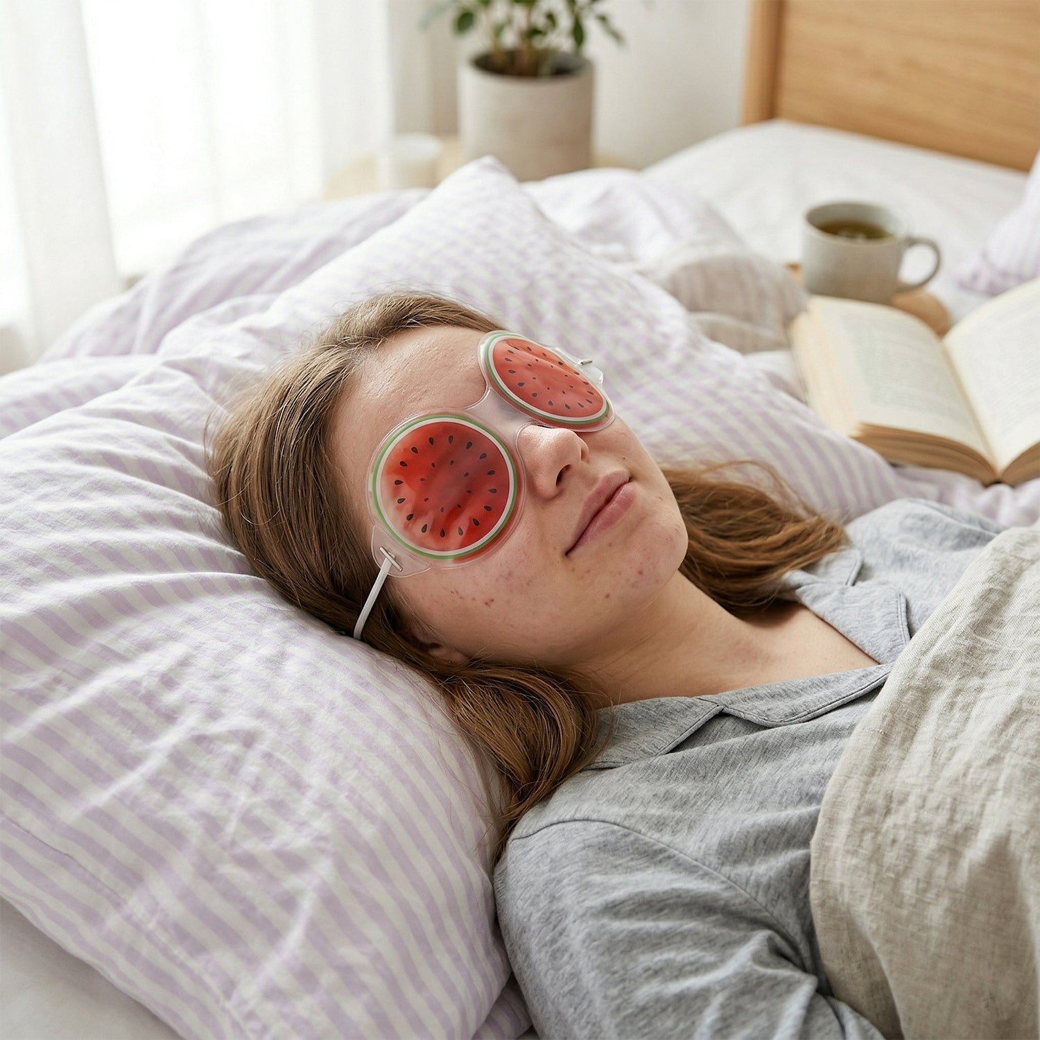 Travel-friendly lightweight cooling eye mask in vibrant design