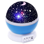 Close-up of the star projector night lamp showcasing its colour change.