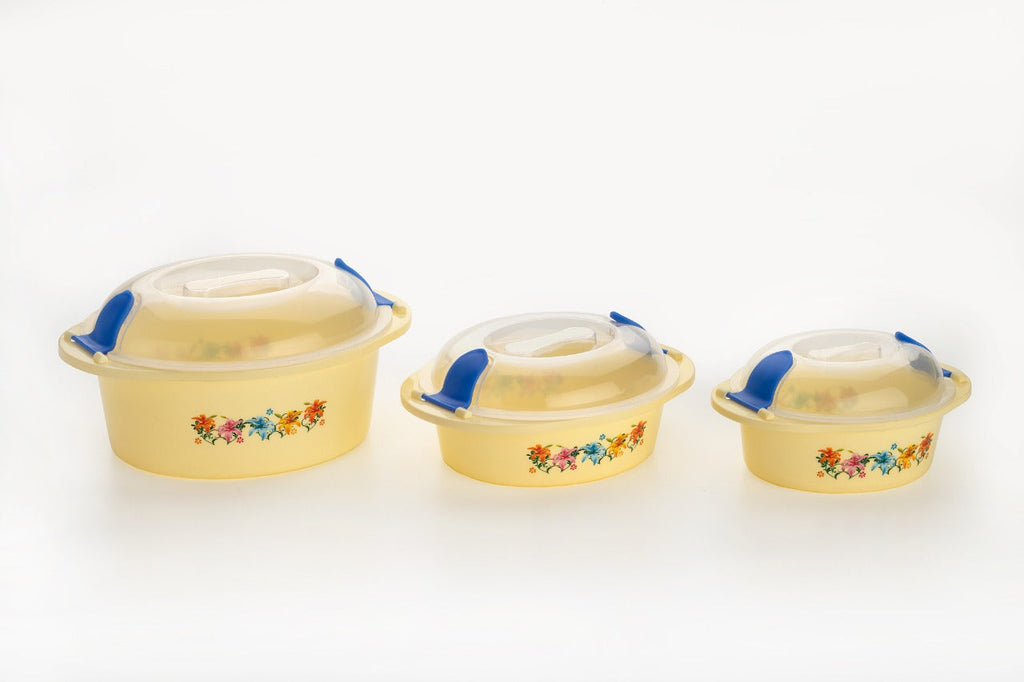 A festive arrangement of the insulated casserole set, perfect for Indian celebrations.