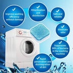 Single washing machine cleaner tablet ready for use.