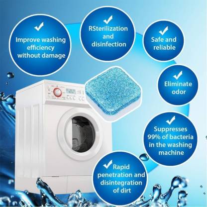 Single washing machine cleaner tablet ready for use.