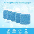 Washing machine cleaner tablet in action, targeting tough stains.