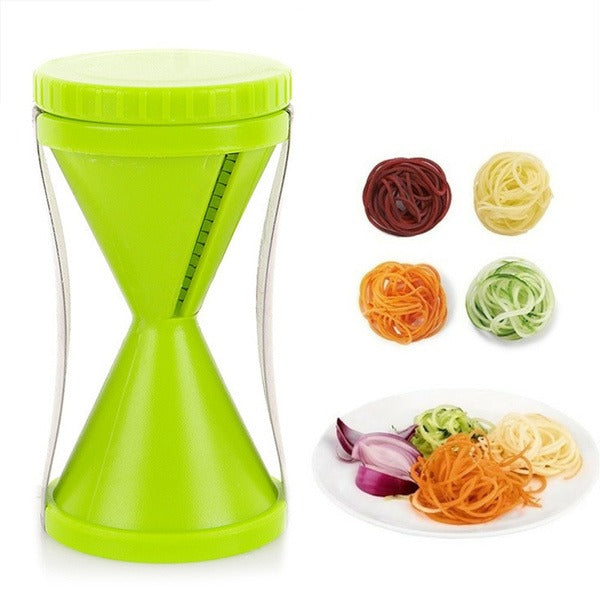 Handheld Vegetable Spiral Slicer creating zucchini noodles.