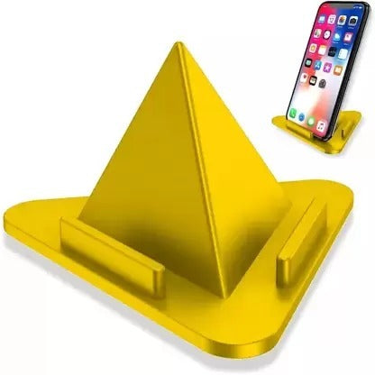Side view of the pyramid mobile stand, illustrating one of its adjustable inclined angles.