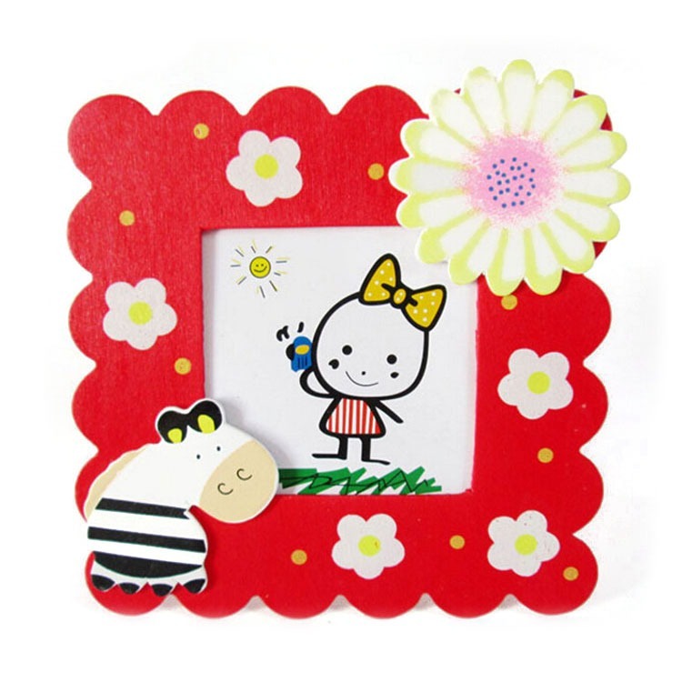 The square baby photo frame with butterfly and flower designs adds charm to any space.