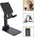 Compact, folded portable mobile stand, ideal for travel.