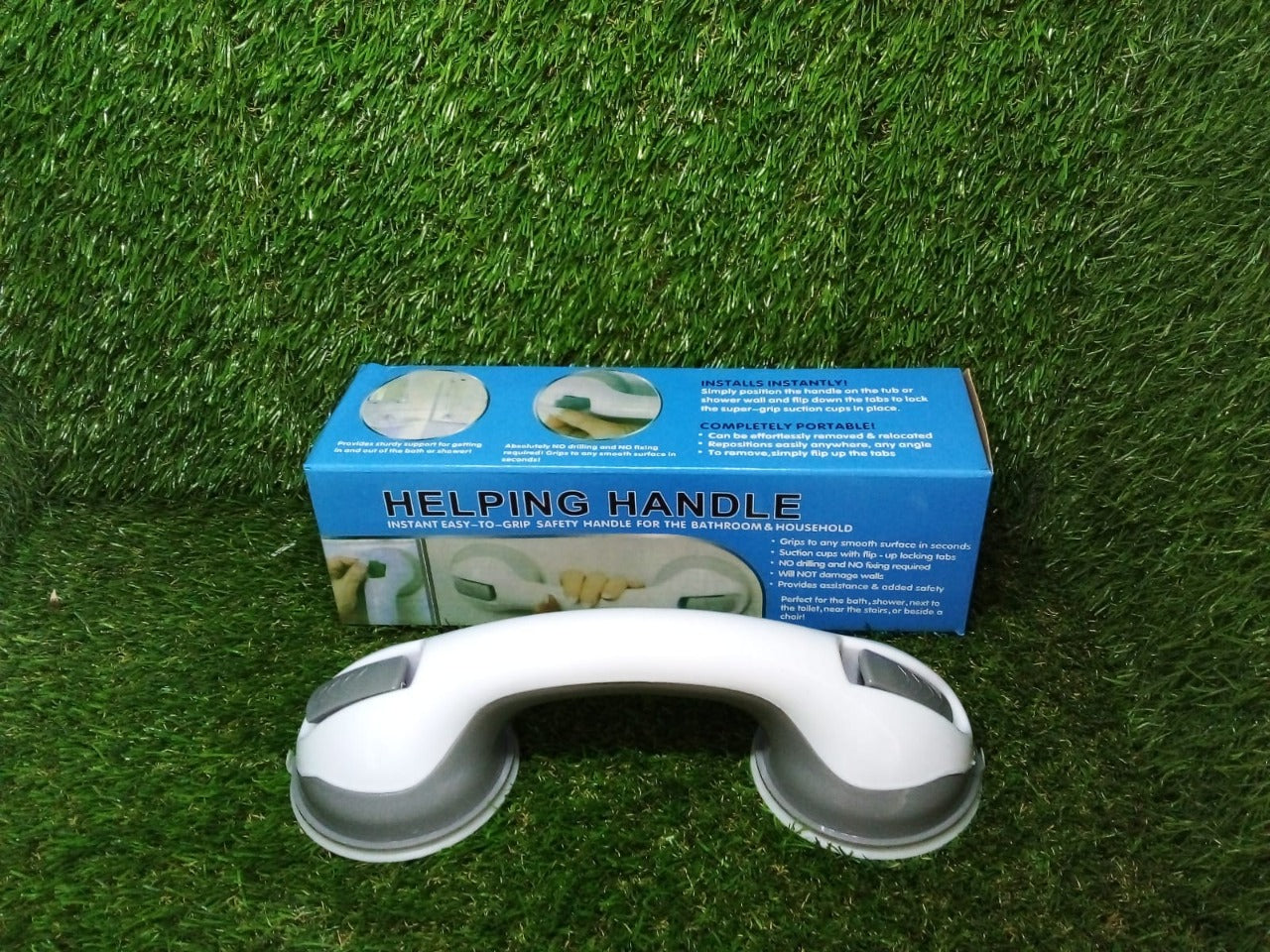 Portable Helping Handle suitable for quick installation on various door types.
