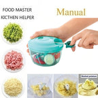 User chopping onions with the Bathora Mini Vegetable Chopper on a kitchen counter.