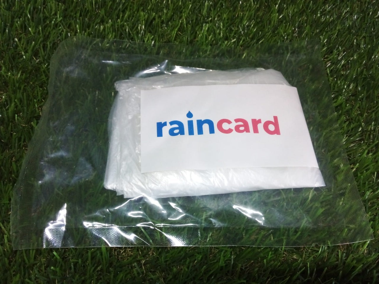 Raincoat card used outdoors providing waterproof protection during rains