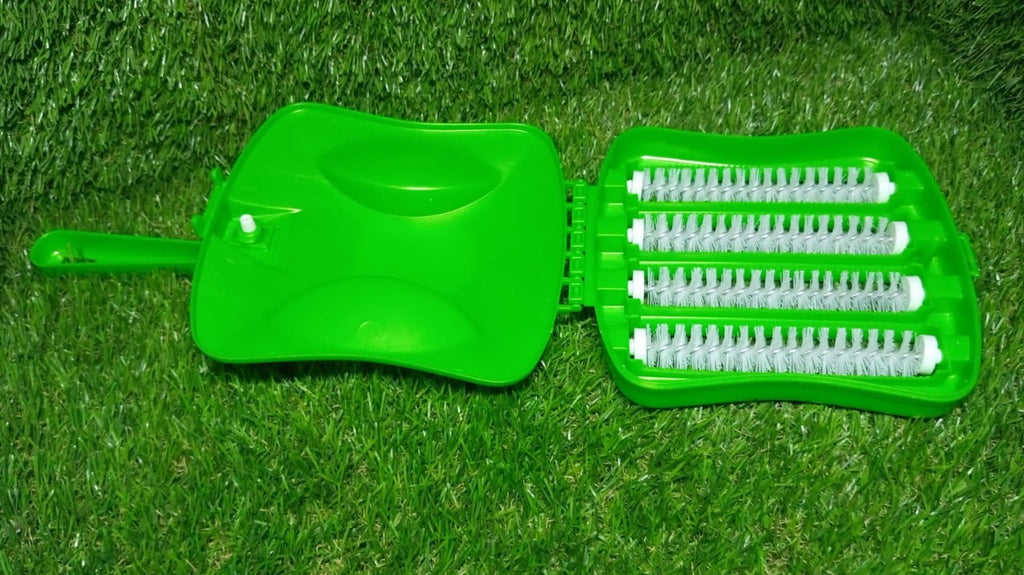Multi-surface handheld cleaning brush, ideal for carpets, sofas, and mats.