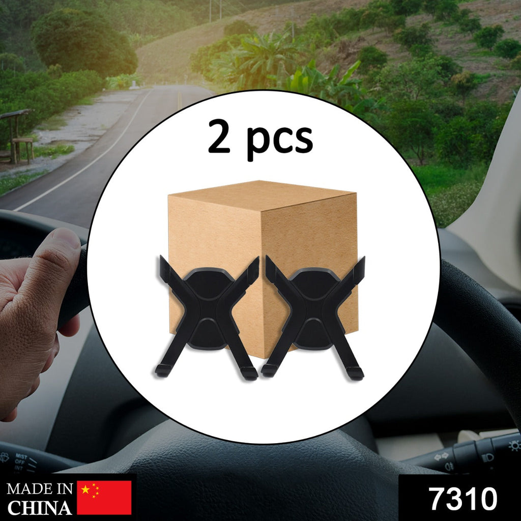 Side view of a gravity linkage car phone holder gripping a smartphone.