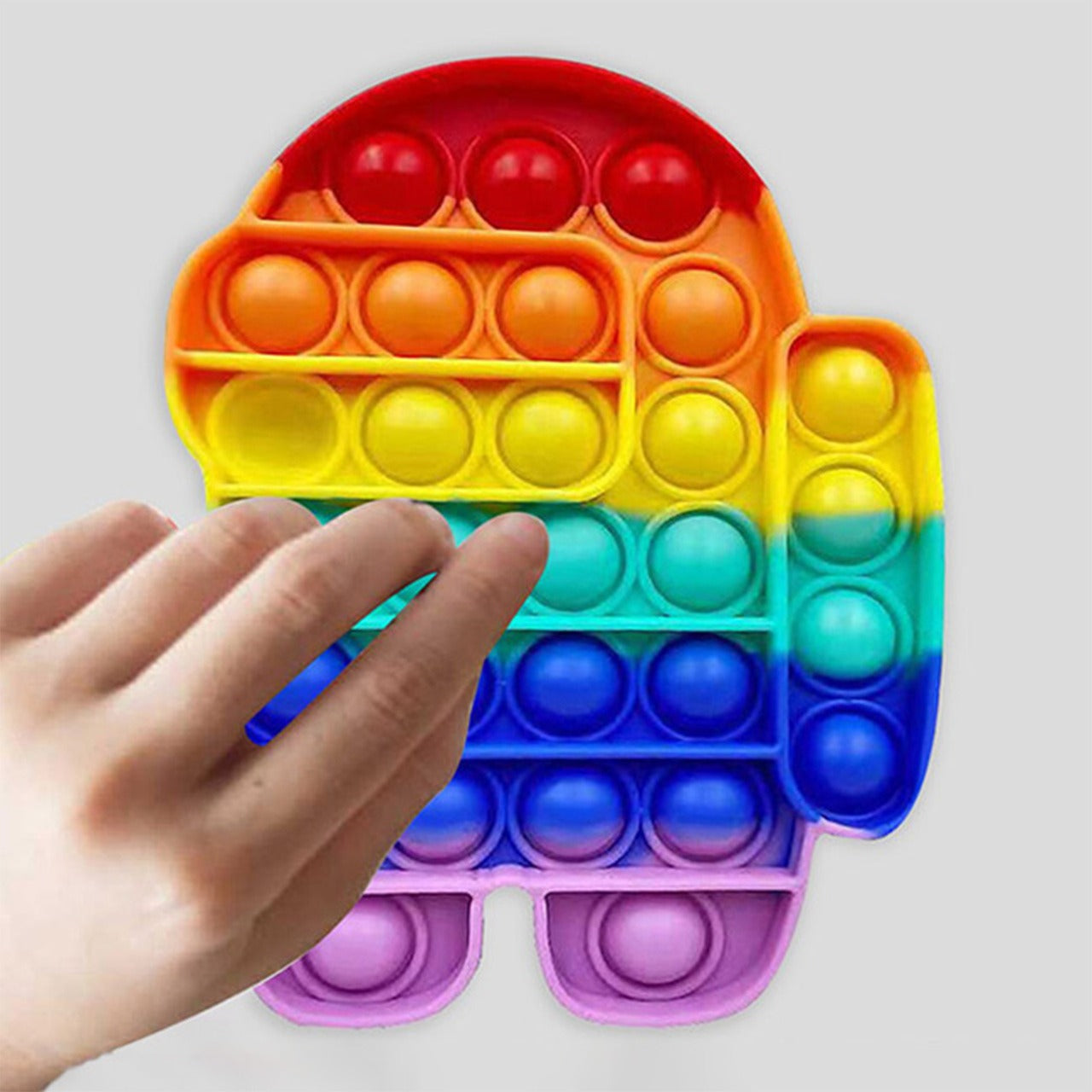 Vibrant Among Us Fidget Toy in multiple colors for engaging play.