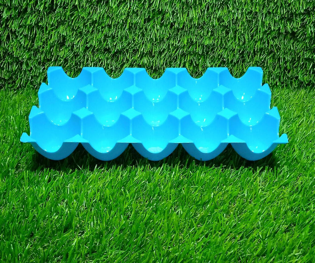 The 15 egg storage tray with its transparent lid securely closed.