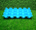 The 15 egg storage tray with its transparent lid securely closed.