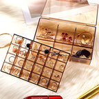 2-layer clear acrylic jewelry box with 30 compartments, perfect for organizing earrings and rings.