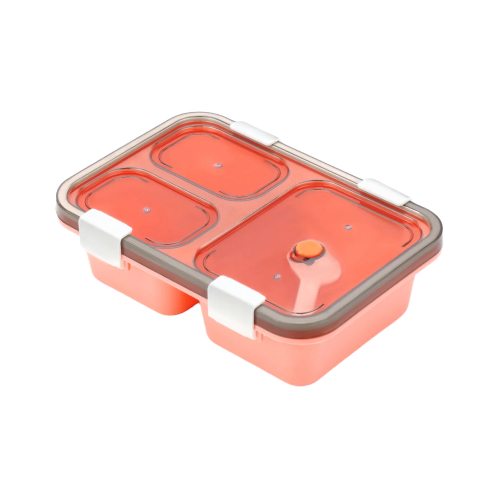 Side view of the durable plastic tiffin box for children.
