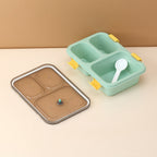 Bottom view of the BPA-free plastic lunch container, highlighting safe materials.