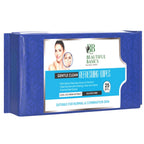 An open pack of Beautiful Basics facial cleansing wipes, showing the easy-access design.