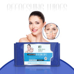 Back view of Beautiful Basics Wet Face Wipes, showing product details and ingredients.