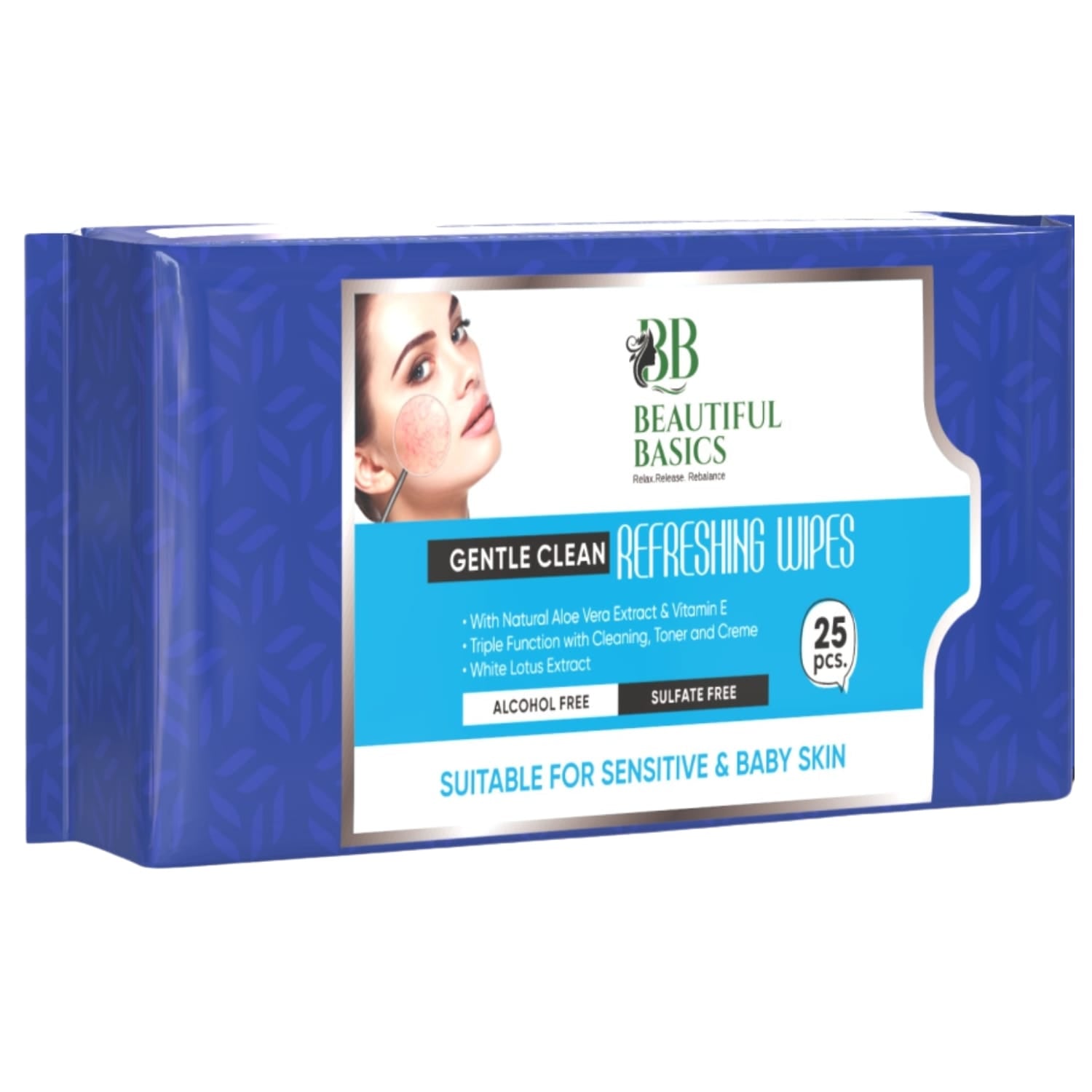 Travel-friendly pack of Facial Wet Wipes for on-the-go freshness.