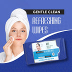 Detailed view of a wet wipe texture, infused with fruit extracts.