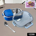 Stainless steel food container lunch box with two compartments