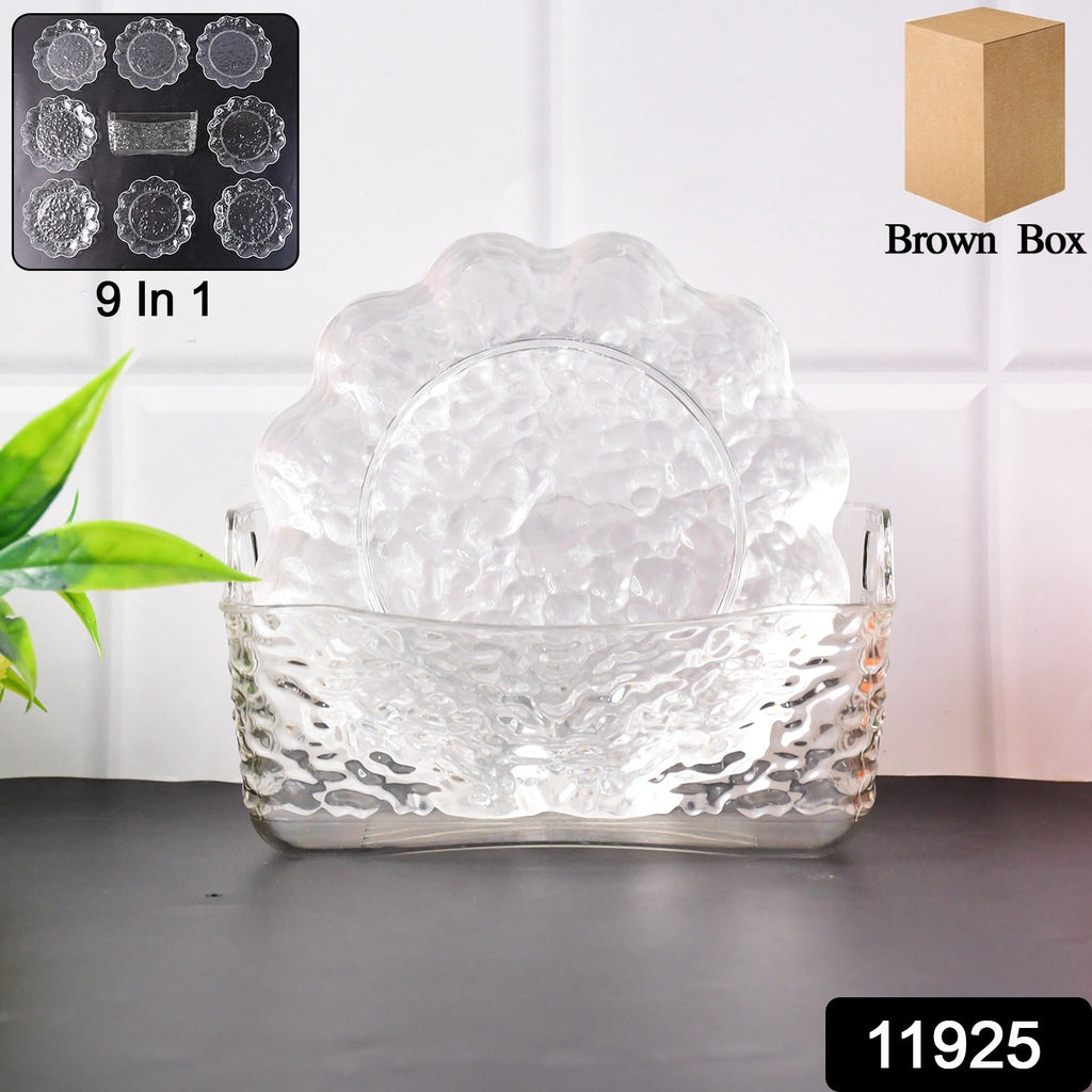 Multi-bowl plastic set ideal for serving salads and snacks