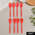 Close-up of a BPA-free food-grade reusable plastic spoon with textured grip handle