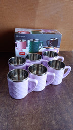 Clear image of stainless steel tea cup set suitable for office and home use