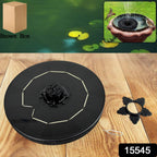 Solar water fountain pump floating on pond surface showing eco-friendly operation