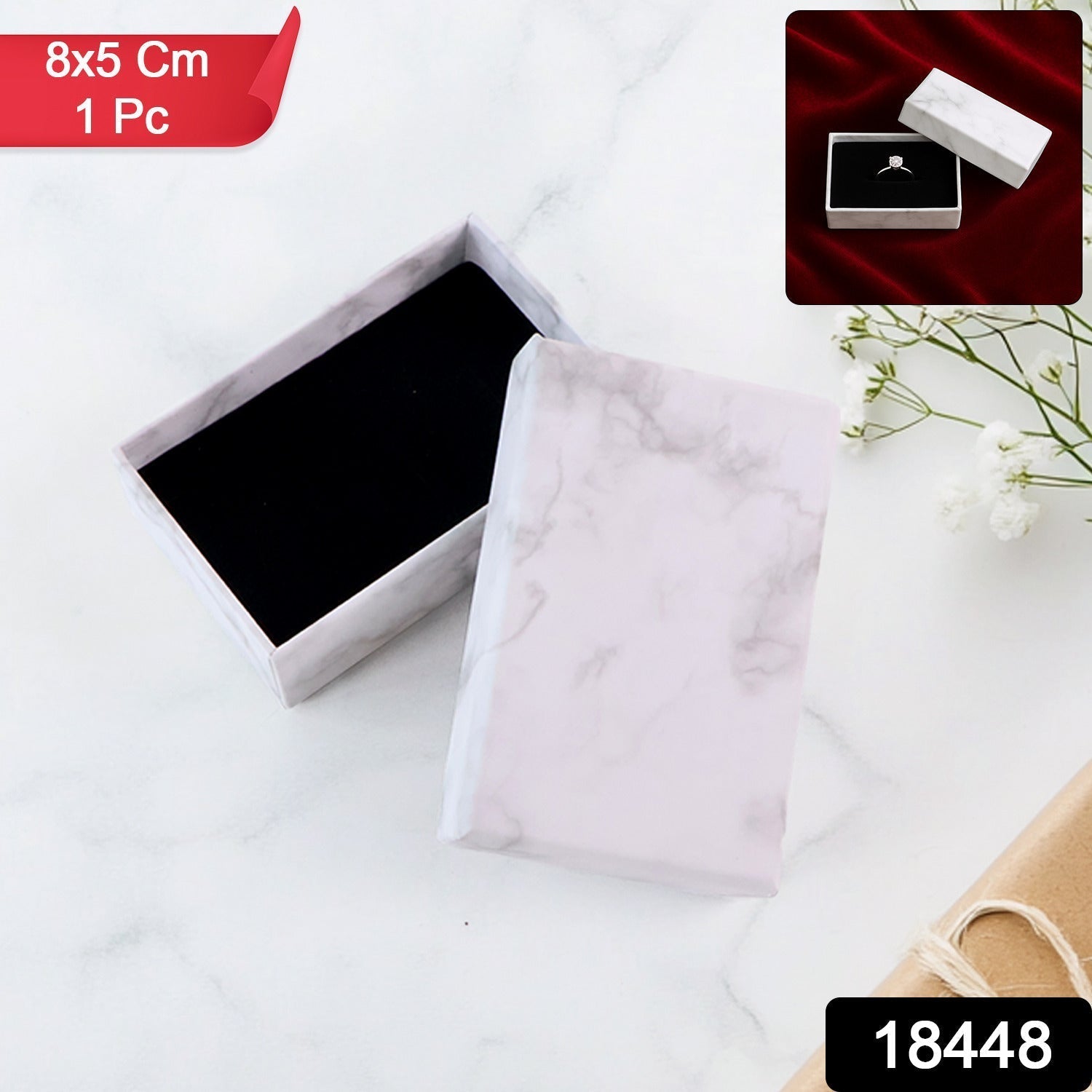 Luxury marble pattern jewelry box packaging with sophisticated design