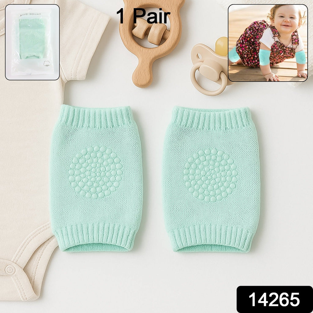 Mint green toddler wool knit knee protector leg warmer on white background