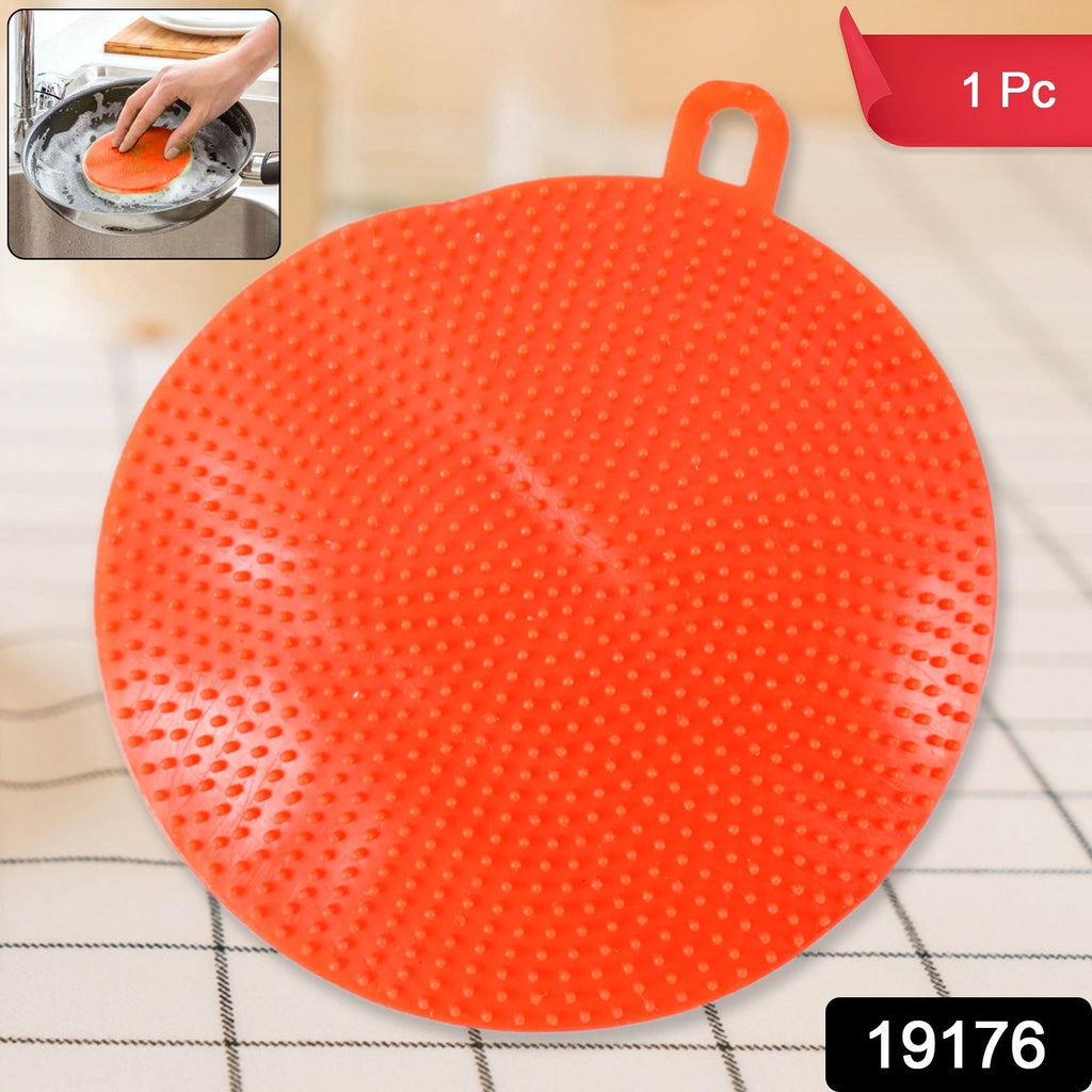 Flexible silicone scrub sponge perfect for kitchen utensils