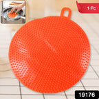 Flexible silicone scrub sponge perfect for kitchen utensils