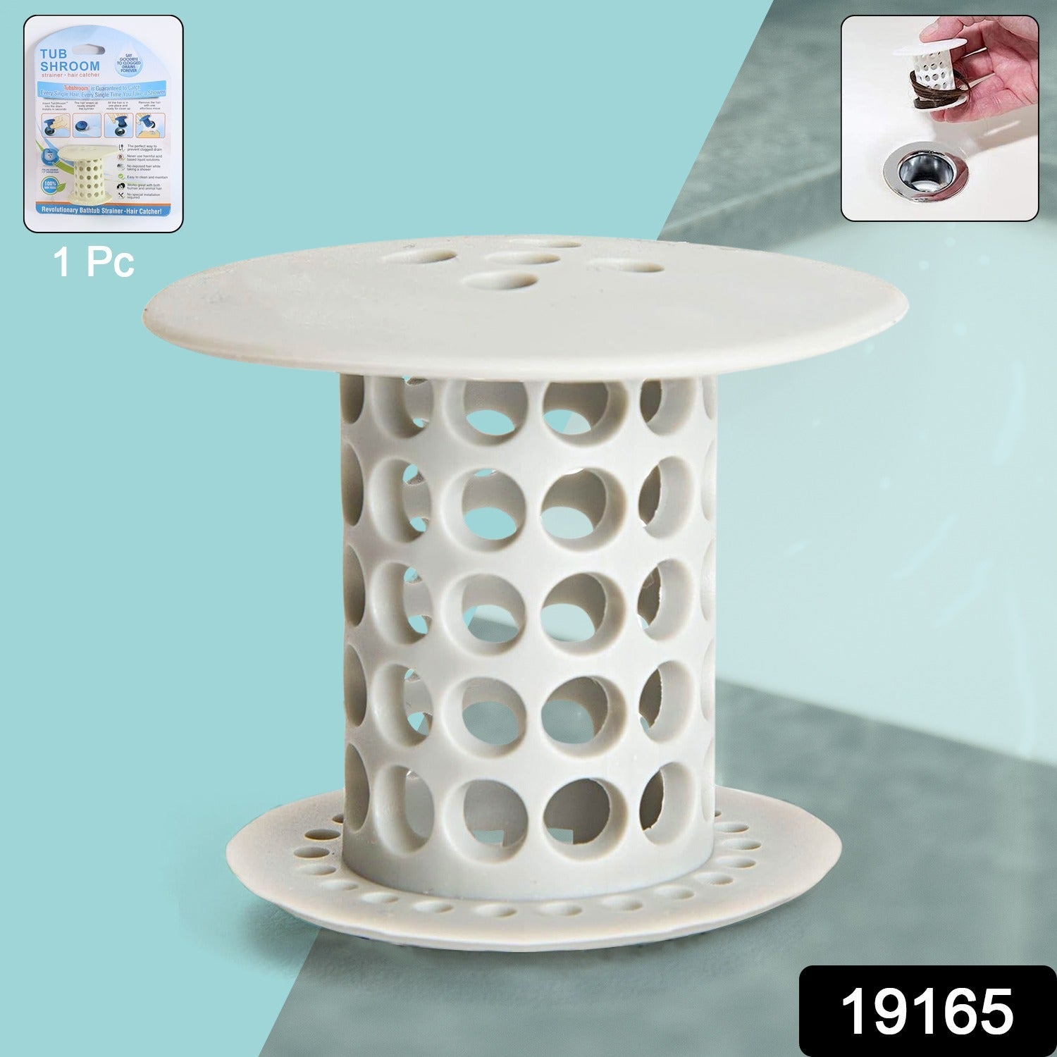 Flexible tub drain strainer with hair stopper for shower and sink